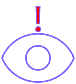 An eye with an exclamation point over it, indicating that the site is not accessible yet